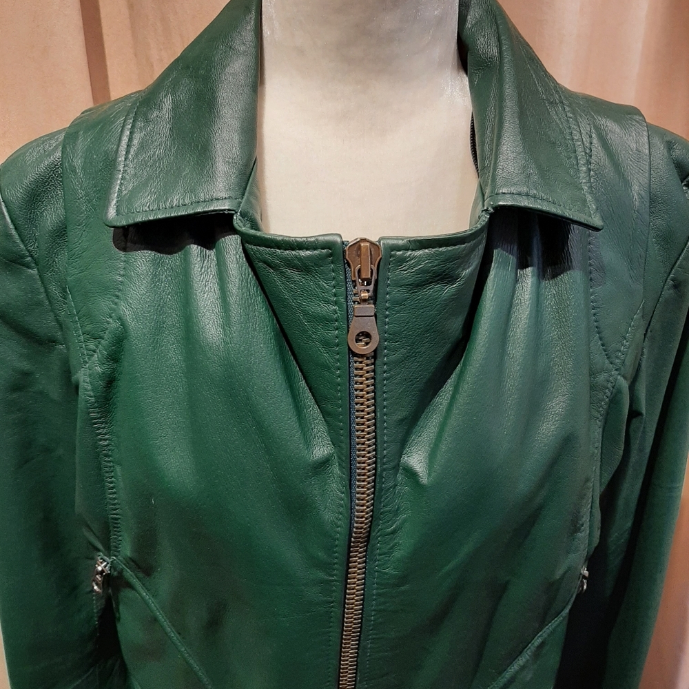 Green leather jacket - Picture 9 of 9